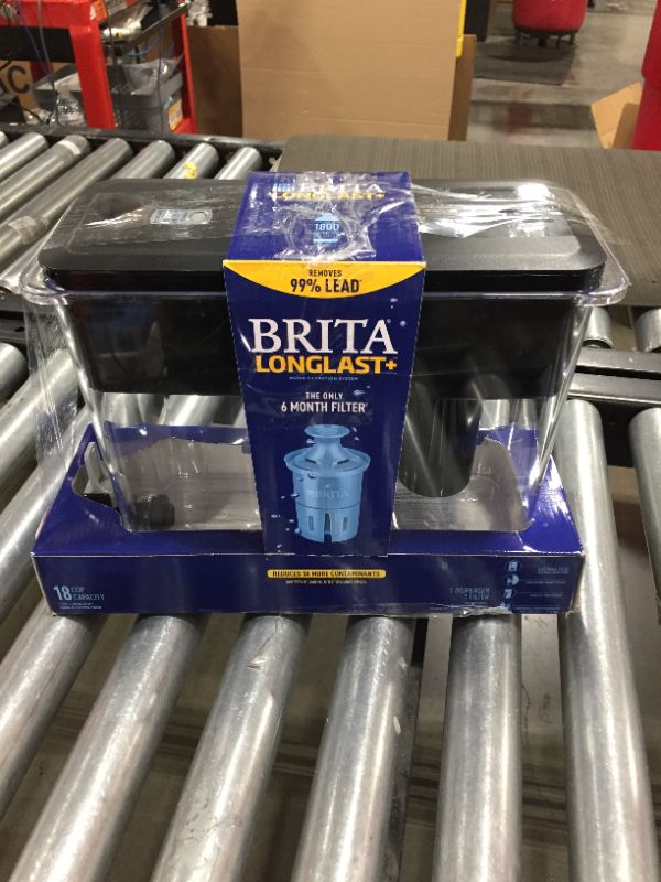 Photo 2 of Brita Extra Large 18 Cup Filtered Water Dispenser with 1 Longlast+™ Filter, BPA Free, UltraMax, Jet Black
