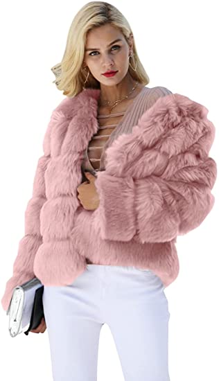 Photo 1 of Simplee Women Luxury Winter Warm Fluffy Faux Fur Short Coat Jacket Outwear SIZE XL
