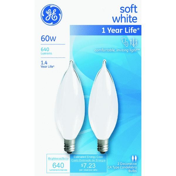 Photo 1 of 66108 60W Frosted Bent Tip Light Bulb, 2 Pack - Pack of 4
