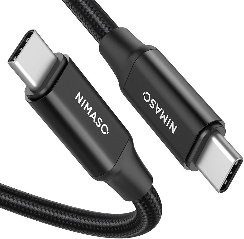 Photo 1 of 6FT USB C 3.1 Gen 2 Cable 10Gbps Data Transfer, NIMASO USB C Video Monitor Cable 100W PD Fast Charging Cable Thunderbolt 3 Compatible with Oculus Quest, MacBook Pro, iPad Pro, Galaxy S21, Google Pixel
