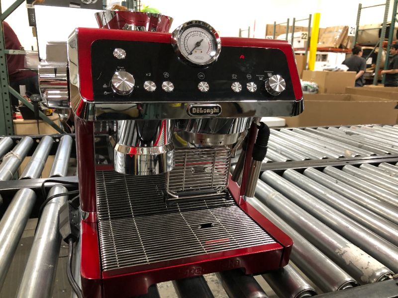 Photo 2 of De'Longhi - La Specialista Prestigio Espresso Machine with Active Temperature Control and Dual Heating System - Red
