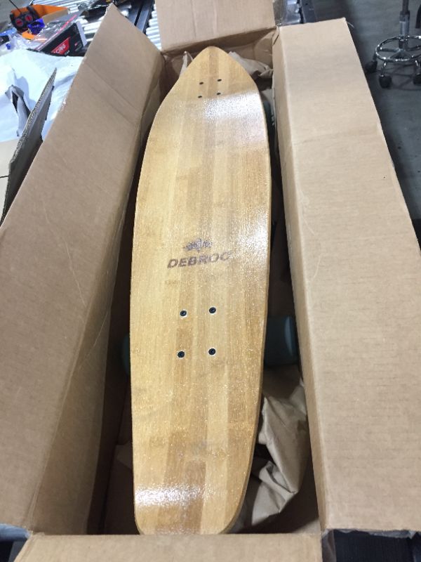 Photo 3 of Debroo 42 Inches Kicktail Bamboo Longboard Cruiser for Adults
