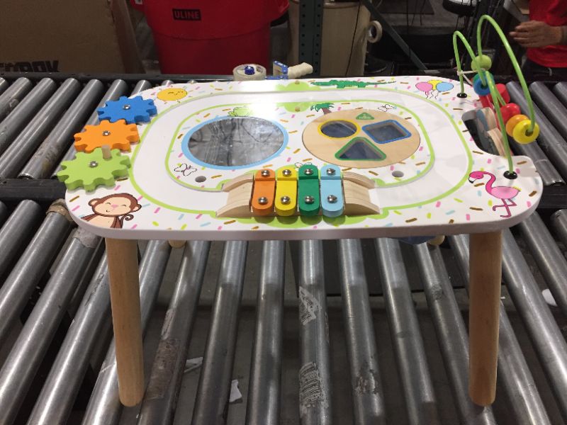 Photo 1 of Early Learning Centre Wooden Activity Train Table, Hand Eye Coordination Training and Fine Motor Skills Toys for 2 Year Old, Amazon Exclusive, by Just Play
