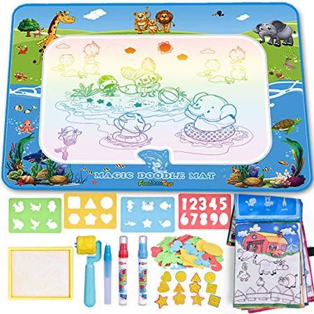 Photo 1 of Fun Little Toys Magic Mat 39 X 30 Inches Writing Doodle Board Kids Water Toys Outside Toys for Age 3 4 5 6 Year Old Boys Girls
