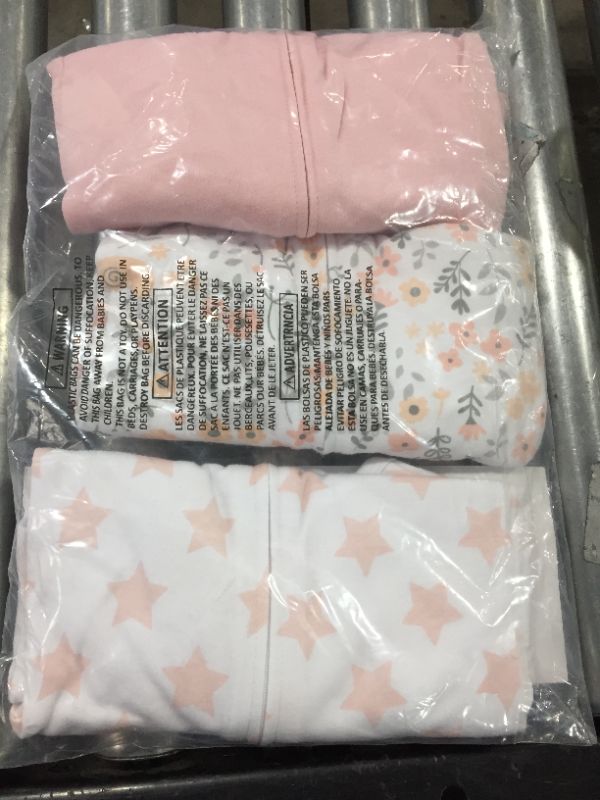 Photo 2 of The Peanutshell Baby Girls Flowers Stars 3 Pack Sleepers 9M
