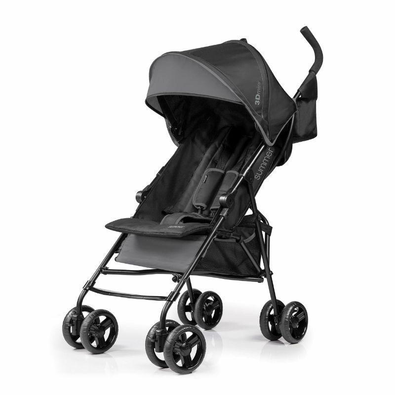 Photo 1 of Summer Infant, 3D Mini Convenience Stroller – Lightweight Stroller with Compact Fold MultiPosition Recline Canopy with Pop Out Sun Visor and More – Umbrella Stroller for Travel and More, Gray

