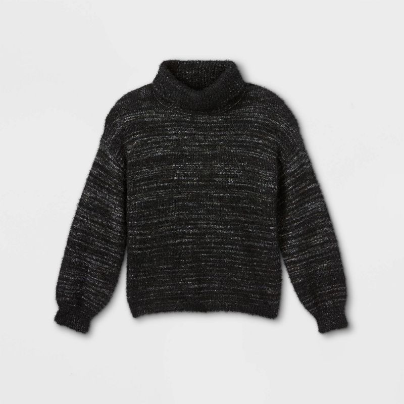 Photo 1 of 2 pack - Girls' Marled Turtleneck Sweater - Art Class™ XS
