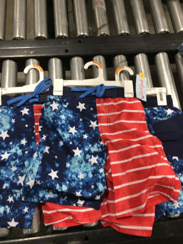 Photo 2 of 3 PACK - Boy' American Flag Tie-Dye Wim Trunk - Cat & Jack™ S 
