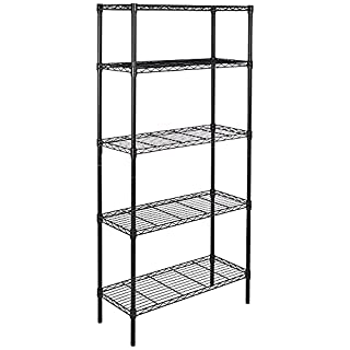 Photo 1 of Amazon Basics 5-Shelf Adjustable, Heavy Duty Storage Shelving Unit (350 lbs loading capacity per shelf), Steel Organizer Wire Rack, Black (36L x 14W x 72H)