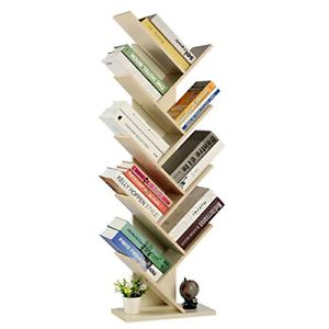 Photo 1 of 9-Tier Tree Bookshelf Space Saving Spine Book Tower Free Standing Bookcase White