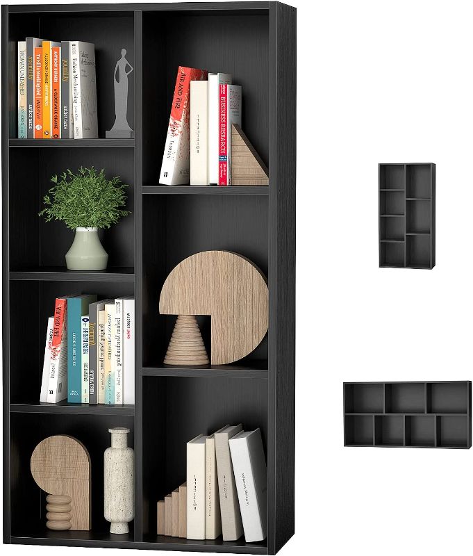 Photo 1 of Aheaplus Bookcase Storage Shelves 7-Cube Shelf Display for Cd/Magazine/Book, for Home Living Room, AP-7C-B-V9, Easy to Assemble, Black
