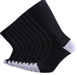 Photo 1 of Enerwear Men's Cotton Moisture Wicking Heavy Cushion Crew Socks 10P Pack
