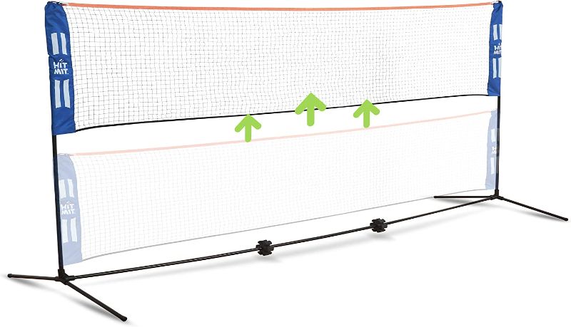 Photo 1 of HIT MIT Adjustable Height Portable Badminton Net Set - Competition Multi Sport Indoor or Outdoor Net for Playing Pickleball, Kids Volleyball, Soccer Tennis, Lawn Tennis - Easy and Fast Assembly
