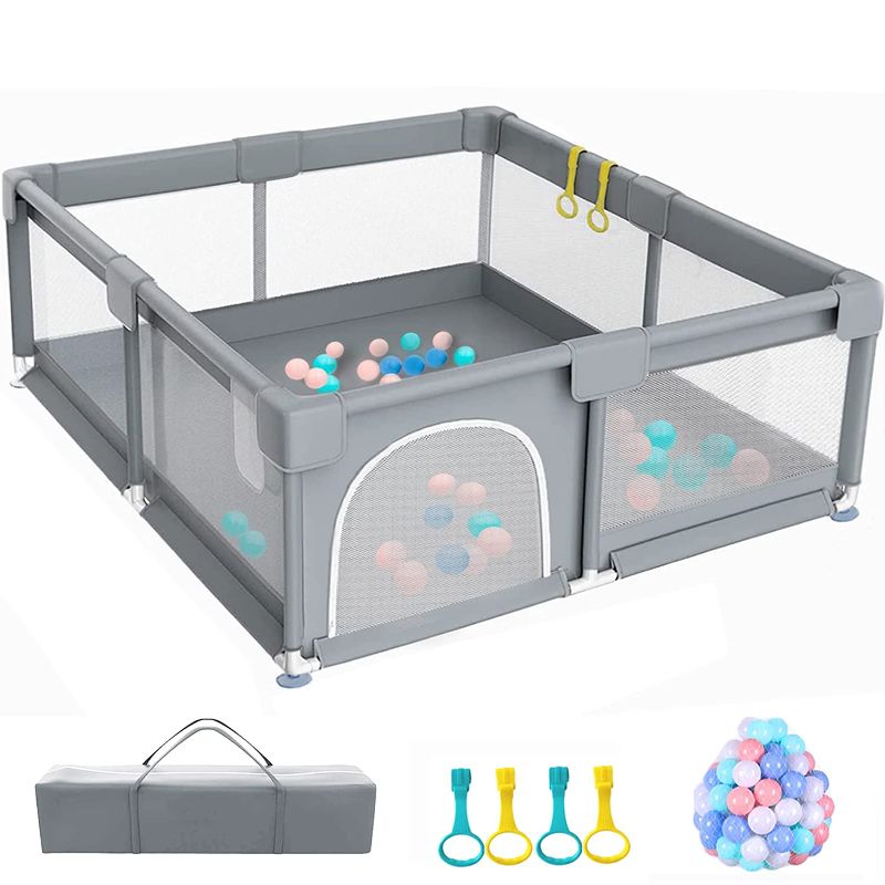 Photo 1 of Baby Playpen,Playpen for Babies and Toddlers,71"×59" Kids Activity Play Pen Indoor Infants Baby Play Yards Center,Safety Baby Fence Play Area,Large Baby Gate Playpen with 30 pcs Balls
