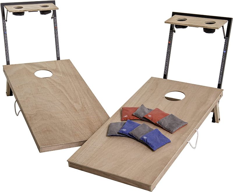 Photo 1 of Triumph Sports 2x4 LED Cornhole Set with Integrated Caddy, Brown (35-8050-3)
