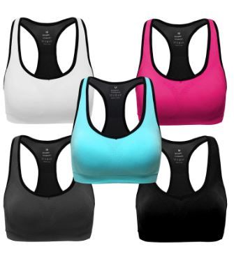 Photo 1 of MIRITY Women Racerback Sports Bras - High Impact Workout Gym Activewear Bra Sport Bra-004-NEW5Pack----3xl
