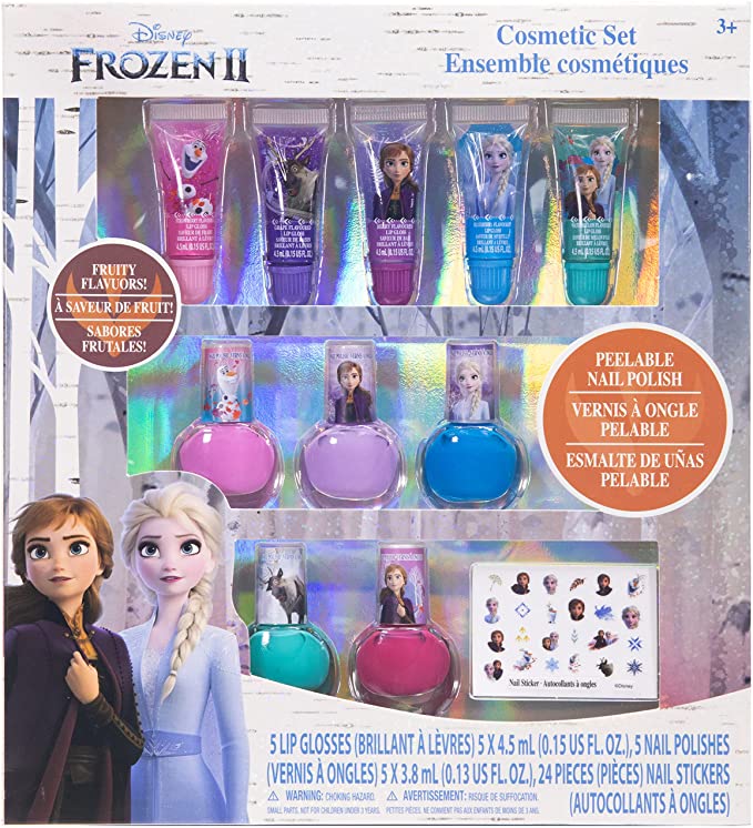 Photo 1 of Disney Frozen 2 - Townley Girl Super Sparkly Cosmetic Makeup Set for Girls with Lip Gloss Nail Polish Nail Stickers - 11 Pcs|Perfect for Parties Sleepovers Makeovers| Birthday Gift for Girls 3 Yrs+