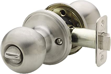 Photo 1 of 2 Packs of Copper Creek BK2030SS Ball Knob, Privacy Function, 1 Count, Satin Stainless Finish
