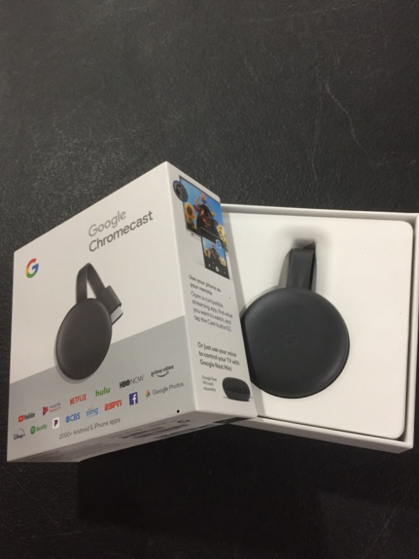 Photo 3 of Google Chromecast - Streaming Device with HDMI Cable - Stream Shows, Music, Photos, and Sports from Your Phone to Your TV
