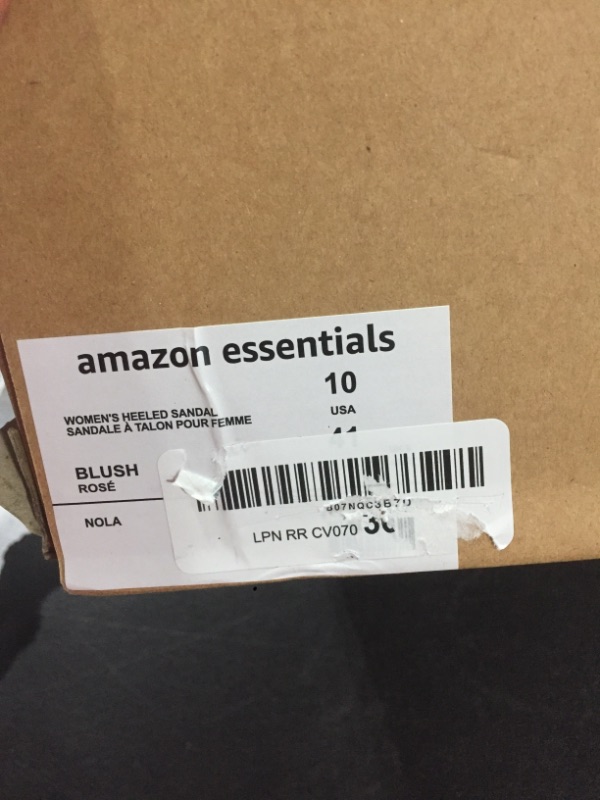 Photo 3 of Amazon Essentials Women's Two Strap Heeled Sandal, Blush Rose, size 10
