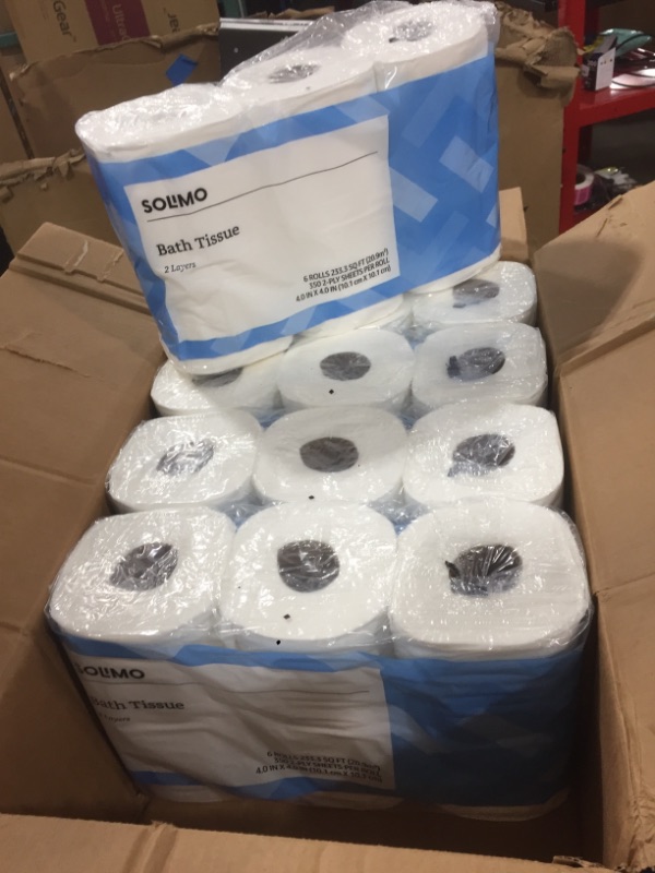 Photo 2 of Amazon Basics 2-Ply Toilet Paper 5 Packs, 6 Rolls per pack (30 Rolls total)
