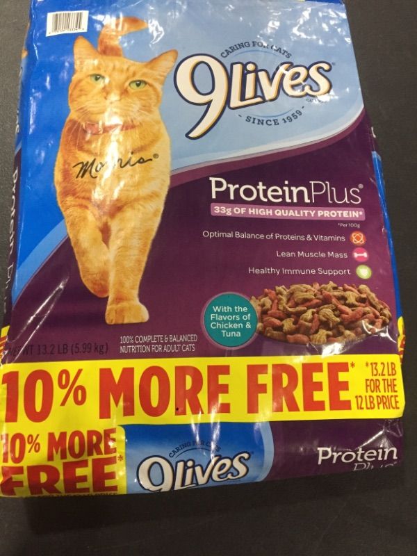 Photo 2 of  9Lives Protein Plus Dry Cat Food Bonus Bag, 13.2Lb EXPIRED!! **BEST BY:04/22/2022***