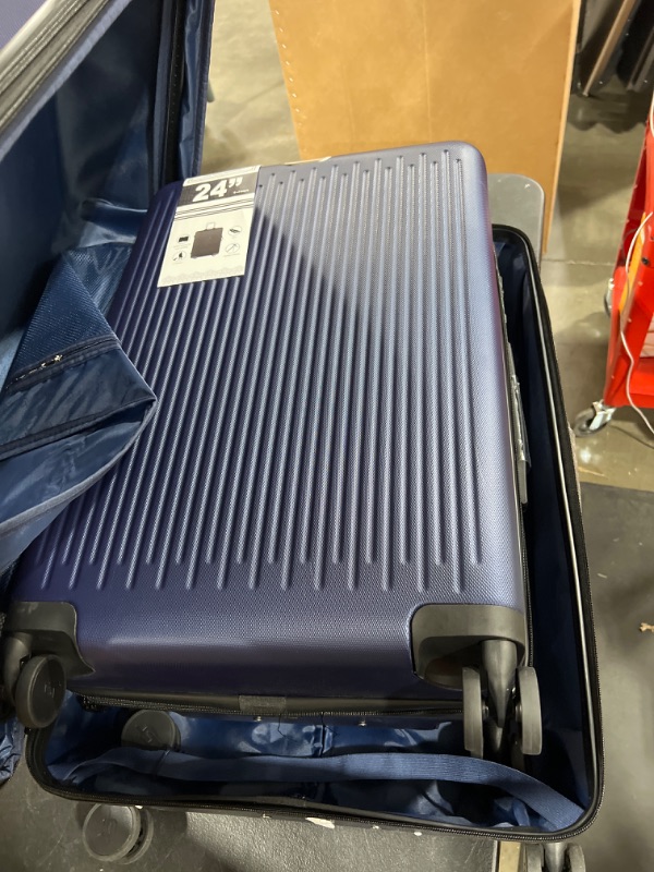 Photo 1 of 3 Piece Expandable Luggage Sets, HardShell Luggage Set with Double Spinner Wheels and TSA Approved Lock, 20" Carry-on Luggage, 24" and 28" Checked Luggage, Dark Blue
