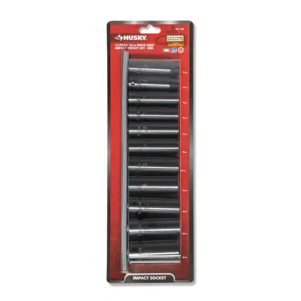 Photo 1 of Husky 1/2 in. Drive Deep Metric Impact Socket Set (11-Piece) ---PACK OF 2 