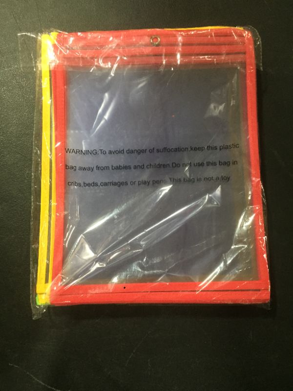 Photo 3 of 30 Multicolored Dry Erase Pockets - Large 10 x 13 Pockets - Perfect for Classroom Organization - Reusable Dry Erase Pockets - Teaching Supplies - 30 Pack