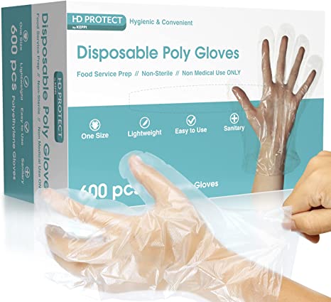 Photo 1 of 600 Pack Plastic Gloves - Best Value Cooking Gloves Disposable Food Safe. Bulk Food Safe Gloves - Transparent Food Grade Gloves & Gloves for Cooking. One Size Fits Most Gauntest Desechables.