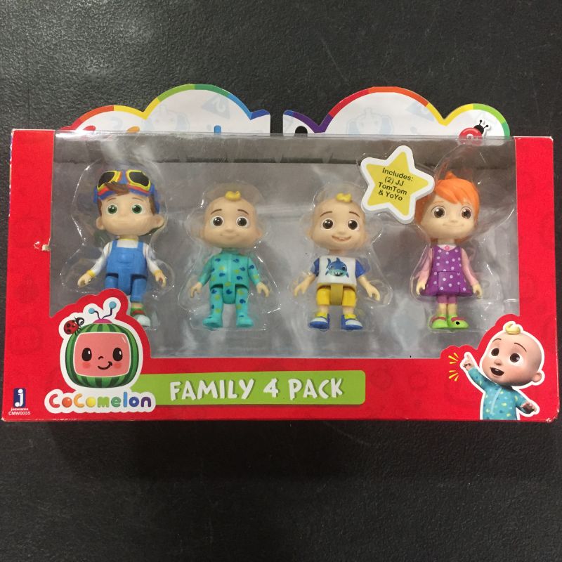 Photo 2 of Cocomelon Friends & Family, 4 Figure Pack - 3 Inch Character Toys - Features Two Baby JJ Figures (Tee and Onesie), Tomtom, and YoYo