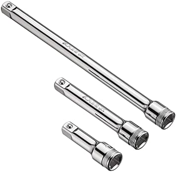 Photo 1 of ARES 70245 - 3-Piece 1/2-Inch Drive Socket Extension Set - Includes 3-Inch, 5-Inch and 10-Inch Extensions - Premium Chrome Vanadium Steel with Mirror Finish