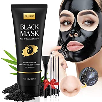 Photo 1 of Blackhead Remover Mask Kit, Peel Off Black Mask, Purifying Charcoal Face Mask for Face Nose Blackheads Pores Acne, Blackhead Facial Mask with Facial Mask Brush and Pimple Extractor Tools (3.5 Fl.oz?