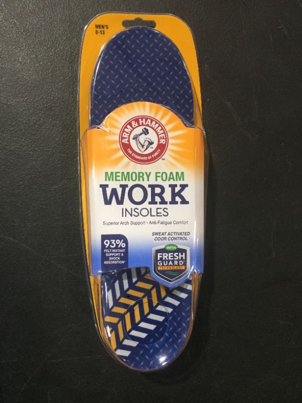 Photo 2 of Arm & Hammer Work Insoles for Men and Women, Boot Inserts for Work Boots, Boot Insoles for Men Work, Work Boot Insoles for Men and Women, Pair of Anti-Fatigue Arch Support Memory Foam Insoles (1 Pack)