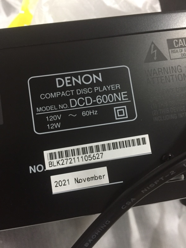 Photo 4 of Denon DCD-600NE Compact CD Player in a Vibration-Resistant Design | 2 Channels | Pure Direct Mode | Pair with PMA-600NE for Enhanced Sound Quality | Black
