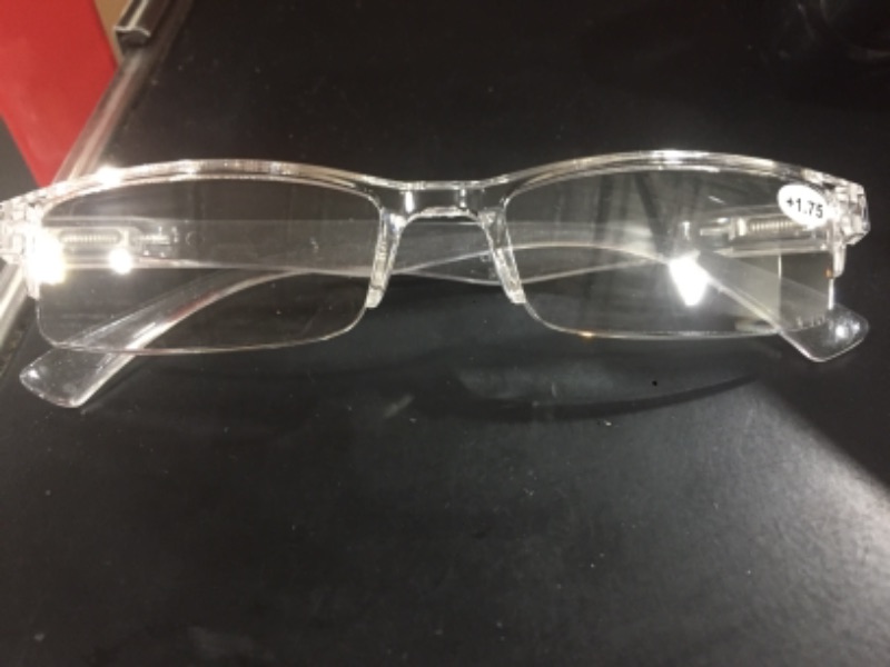 Photo 1 of 6 Pack Reading Glasses by BOOST EYEWEAR, Clear Half Rim Frames, for Men and Women, with Comfort Spring Loaded Hinges, Clear, 6 Pairs (+1.75)
