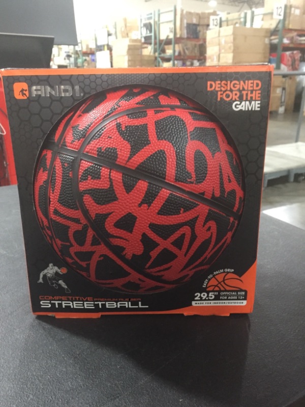 Photo 2 of AND1 Fantom Graffiti Rubber Basketball- Regulation Size Streetball (29.5"), Made for Indoor and Outdoor Basketball Games (Red/Black)
