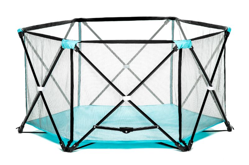 Photo 1 of 
Regalo My Portable Play Yard Indoor and Outdoor, Washable, Aqua, 6-Panel