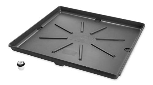 Photo 1 of Camco 20750 Washing Machine Drain Pan with PVC Fitting, 30-Inch X 32-Inch, Graphite - Protects Your Floors from Washing Machine Leaks 