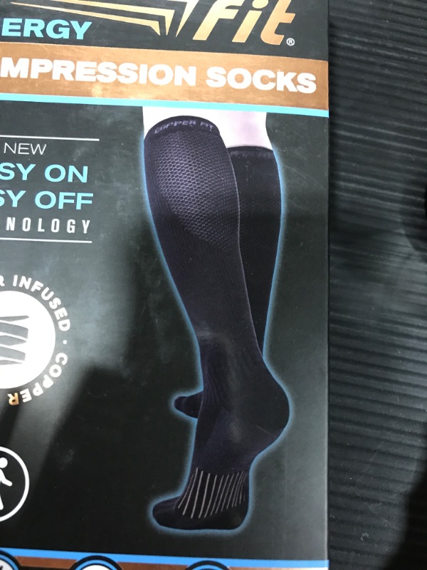 Photo 1 of Copper Fit Energy Unisex Easy-On/Easy-Off Knee High Compression Socks
