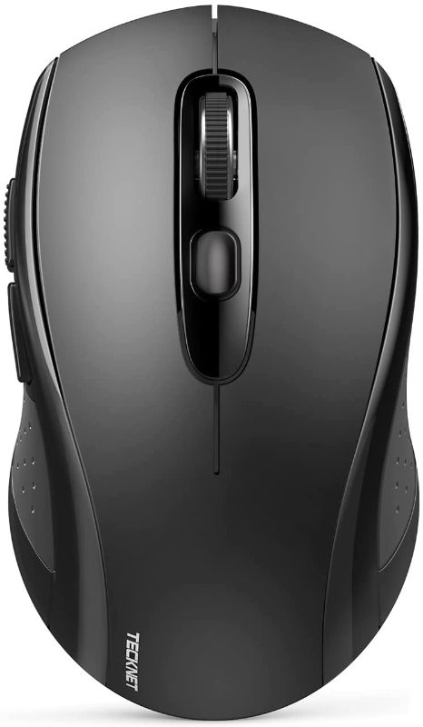 Photo 1 of Bluetooth Wireless Mouse, TECKNET 3 Modes Bluetooth 5.0 & 3.0 Mouse 2.4G Wireless Portable Optical Mouse with USB Nano Receiver, 2400 DPI for Laptop, MacBook, PC, Windows, Android, OS System (Black)
