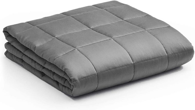 Photo 1 of YnM Bamboo Weighted Blanket — 100% Cooling Bamboo Viscose Oeko-Tex Certified Material with Premium Glass Beads Dark Grey, Suit for One Person **unkown size****