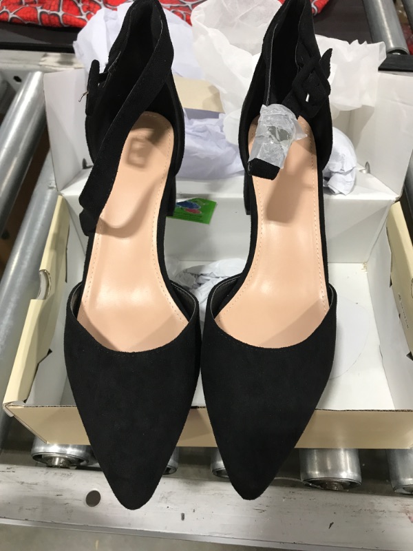 Photo 1 of FISACE Womens Low Mid Square Heel Ankle Strap Sandal Office Ladies Pointed Toe Pumps Shoes SIZE 9 1/2
