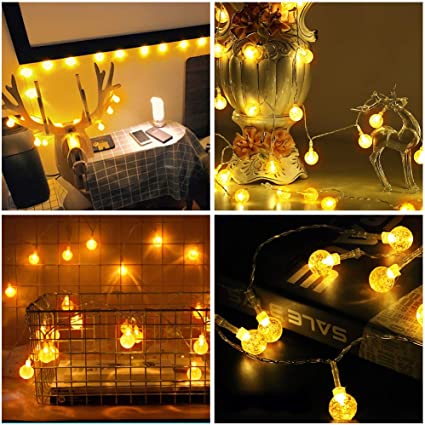 Photo 1 of  My CozyLite Globe String Lights Fairy Lights Battery Operated 80LED String Lights with Remote Waterproof Indoor Outdoor Hanging Lights Decorative Christmas Lights for Home Party Patio Garden Wedding