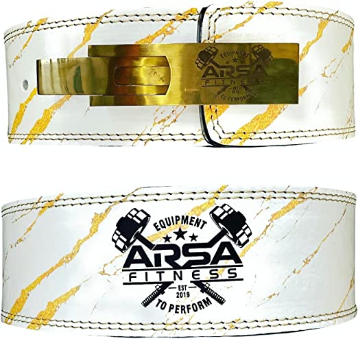 Photo 1 of Arsa Fitness Weightlifting Adjustable Lever Belt for Men & Women Real Cow Hide Leather for Powerlifting Back Support Workout Deadlifts Squats 10MM Thickness 4" Width