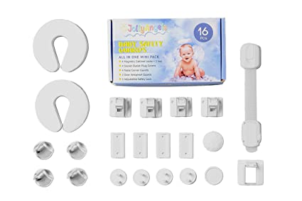 Photo 1 of 16PCS JollyAngels Baby Proofing Kit | Magnetic Cabinet Locks | Child Proof Electrical Outlet Covers | Table Corner Guards | Door Pinch Guards | Adjustable Baby Safety Lock Straps