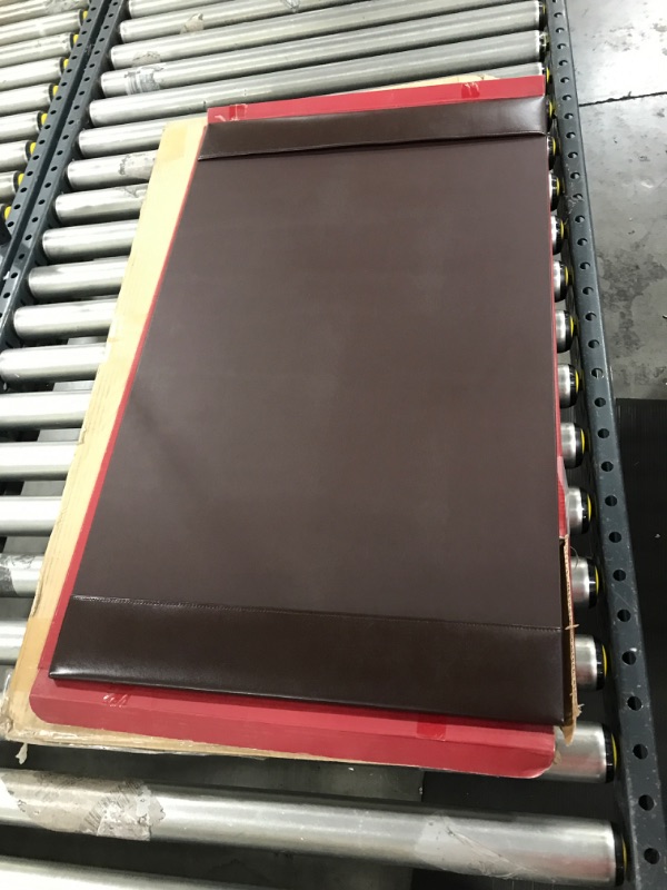 Photo 1 of Dacasso Bonded Pad with Side Rails Luxury Leather Desk Blotter for Writing, 30 x 18, Brown
