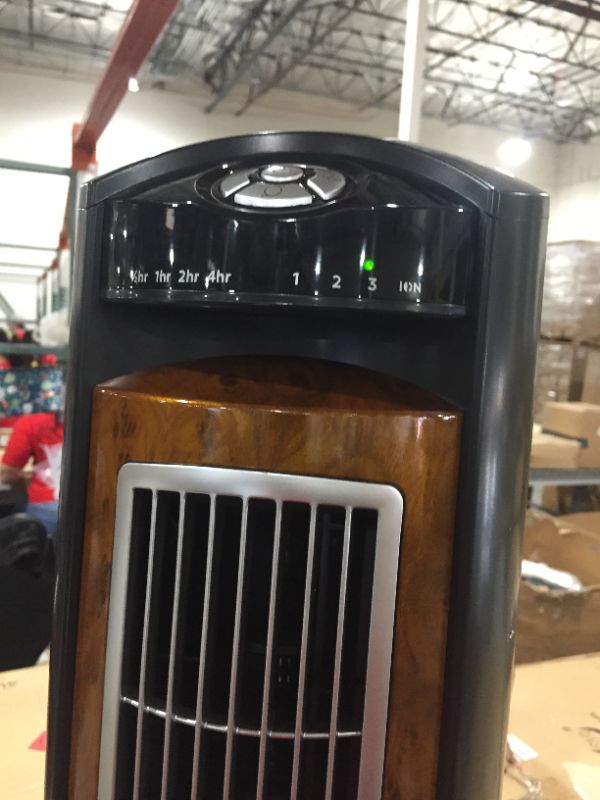 Photo 3 of Lasko 42 Wind Curve 3-Speed Tower Fan with Fresh Air Ionizer and Remote T42950 Black/Woodgrain
