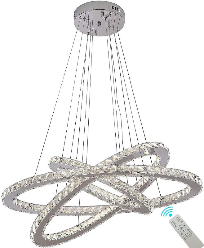 Photo 1 of 32"Inches Modern K9 Crystal Chandelier Higt Ceiling Crystal Chandelier for Living Room Lamparas de tdecho Branch Chandelier Shandaler Dimmer Fixture Contemporary Ring Large Staircase Entrance Lighting
