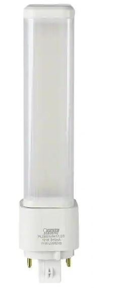 Photo 1 of 26-Watt Equivalent PL Horizontal CFLNI 4-Pin Plug-in GX24Q-3 Base CFL Replacement LED Light Bulb, Cool White 4100K
